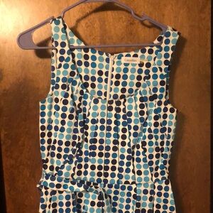 Calvin Klein Blue Polka Dot Midi Dress